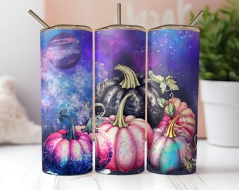 Pink Pumpkins October Fall Tumbler Sublimation CGC Halloween Travel Hot Drink Cold Gift  MTO