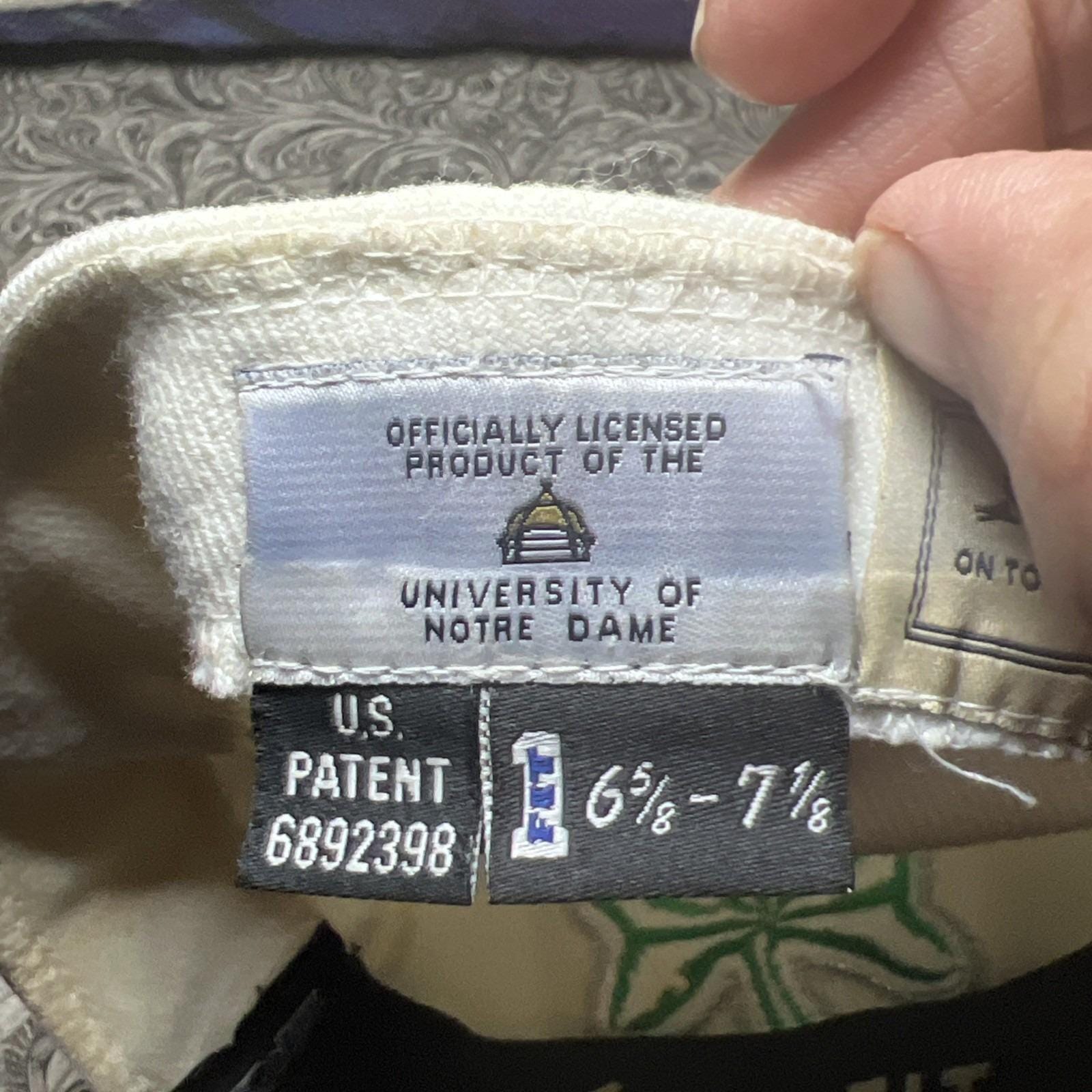 Vintage Notre Dame Fighting Irish Hat SnapBack Rare Top The‎ World  Clover White Shop Notre Dame Retro Circle Snapback | The Game Caps main image 2