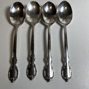 Rogers Bros International Silverplate Set 4 Dessert Spoons 1959 REFLECTION 1847