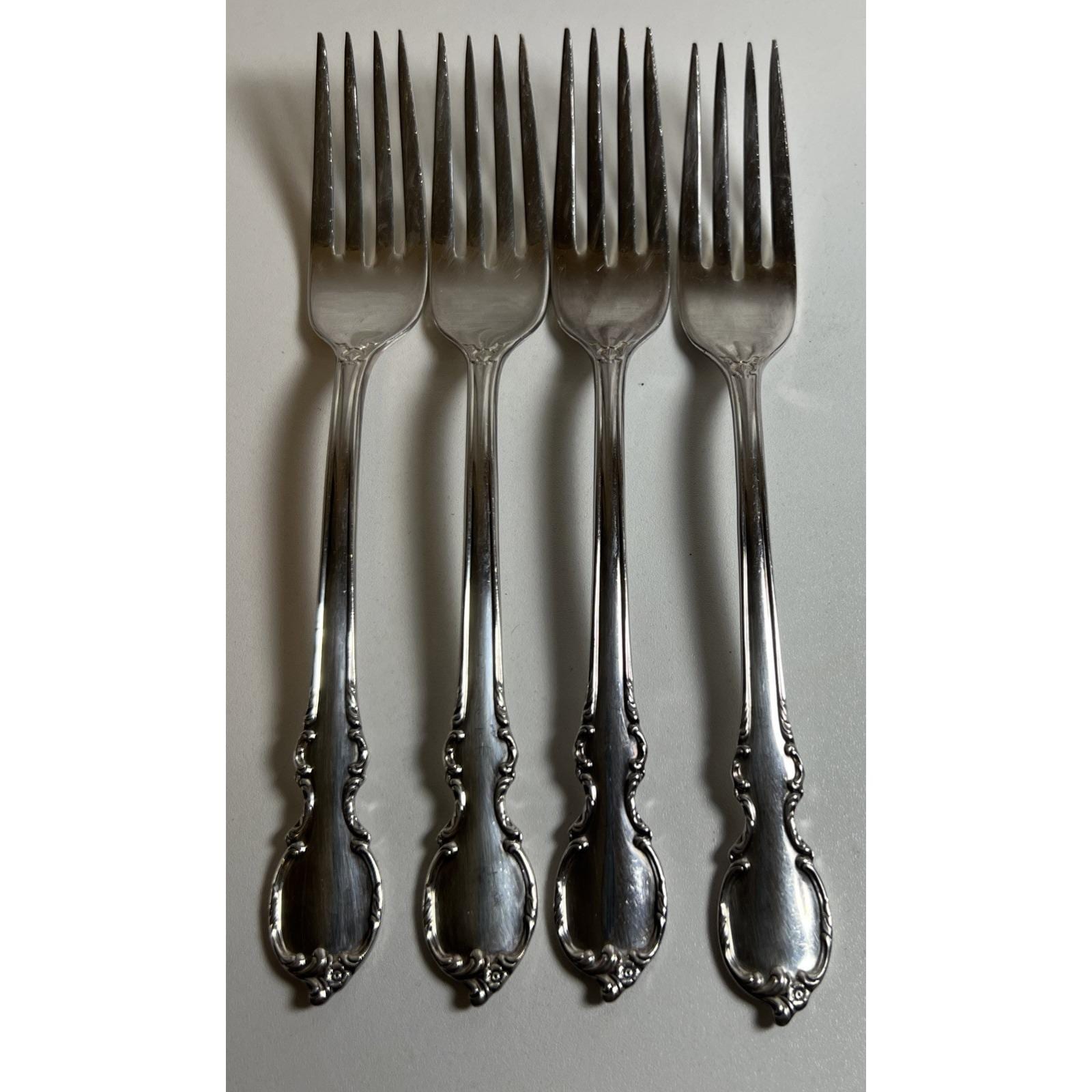 Rogers Bros International Silverplate Set 4 Dinner Forks 1959