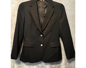 Vintage Cricketeer Black Blazer Jacket Womens Size 10 Tailored Career Essentials