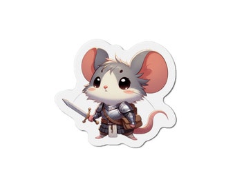 Cute Fantasy Mouse Magnet Kitchen Decor inspirational unique tiny hero creatures Courage Adorable Whimsical Brave Best gift