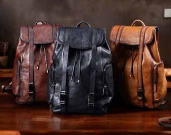 Handcrafted Genuine Leather Backpack | Vintage Style Travel Rucksack | Unisex City Bag | women backpack | backpack | backpacks | bags