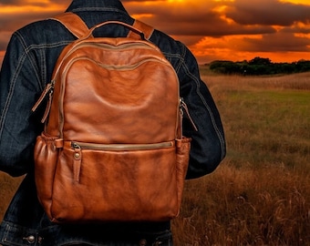 Premium Genuine Leather Backpack - Perfect for Stylish Urban Commuters and Weekend Travellers - Leather Backpack - Backpack