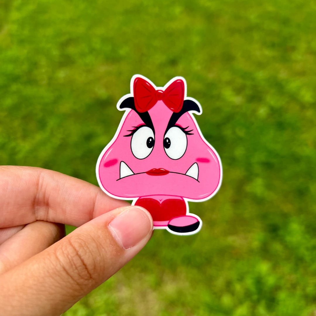 Gooba Sticker Pink Goomba Sticker: Super Mario Inspired, Water-resistant, Glossy - Etsy