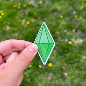 Sims Inspired Cute Plumbob 2 inch Stickers | Multicolor | Super Glossy | High Quality | Water Resistant