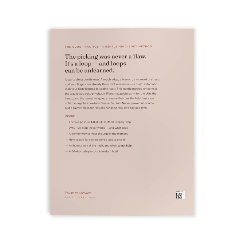 Stop Picking Your Skin — Color Workbook for Dermatillomania & BFRB, Gentle Mind-Body Method, 56-Day Habit Tracker (Printed Paperback) image 2