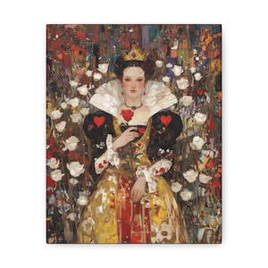 Herzkönigin - Gallery Wrapped Canvas - Fairy Tale Fantasy Art Print - Alice im Wunderland Kunstwerk - Fairy Tale Fantasy Art Print