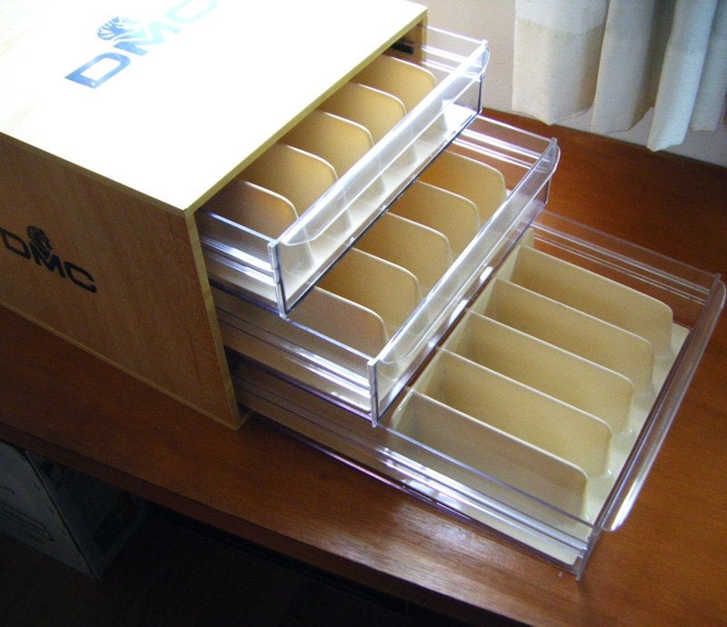 DMC Wooden Floss Storage Box Etsy