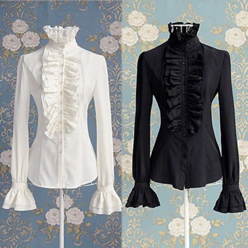 frilly white shirt womens