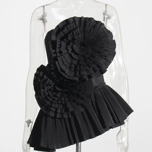Pleated Summer Tank Tops for Women Strapless Sleeveless Spliced Floral ...