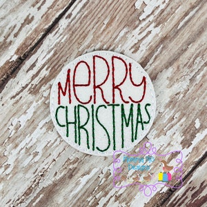 Merry Christmas Felt Feltie Machine Embroidery Design File