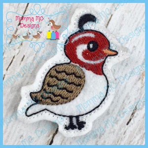 Quail Felt Feltie Embroidery Design