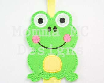 Frog Clippy Keeper Felt Embroidery Design