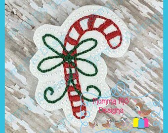 Candy Cane Felt Feltie Embroidery Design