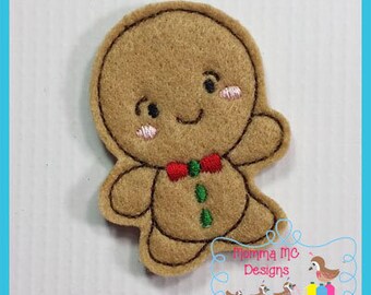 Gingerbread Baby Boy Felt Feltie Embroidery Design