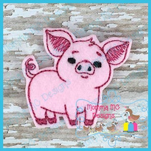 Pig Feltie Machine Embroidery Design File