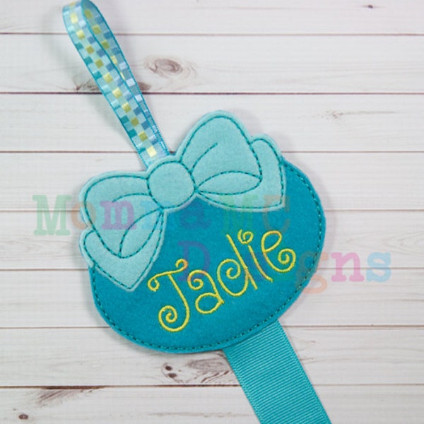 Bow Oval Clippy Keeper Felt Embroidery Design