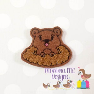 Groundhog Felt Feltie Machine Embroidery Design File