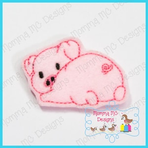 Piggy Butt Feltie Machine Embroidery Design File Digital Download