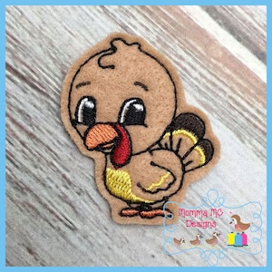 Little Turkey Felt Feltie Embroidery Design