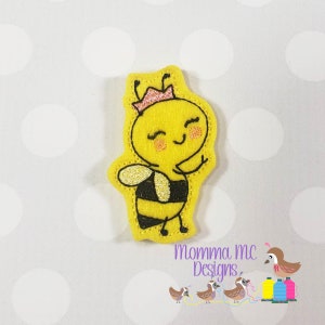Queen Bee Felt Feltie Machine Embroidery Design File