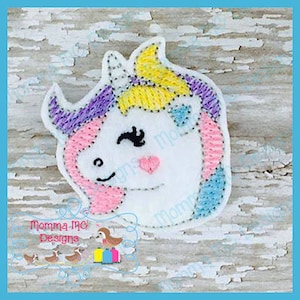 Unicorn Felt Feltie Embroidery Design image 1
