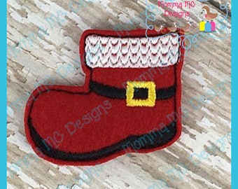 Santa Boot Felt Feltie Embroidery Design