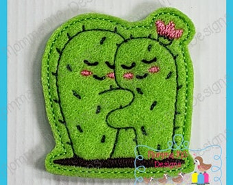 Cactus Hugs Felt Feltie Embroidery Design