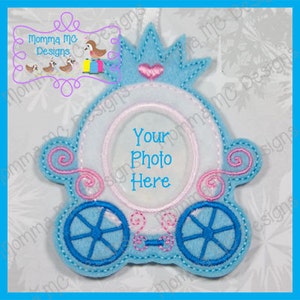 Prinzessin Kutsche Fotorahmen Ornament / Clippy Keeper Filz Stickerei Design