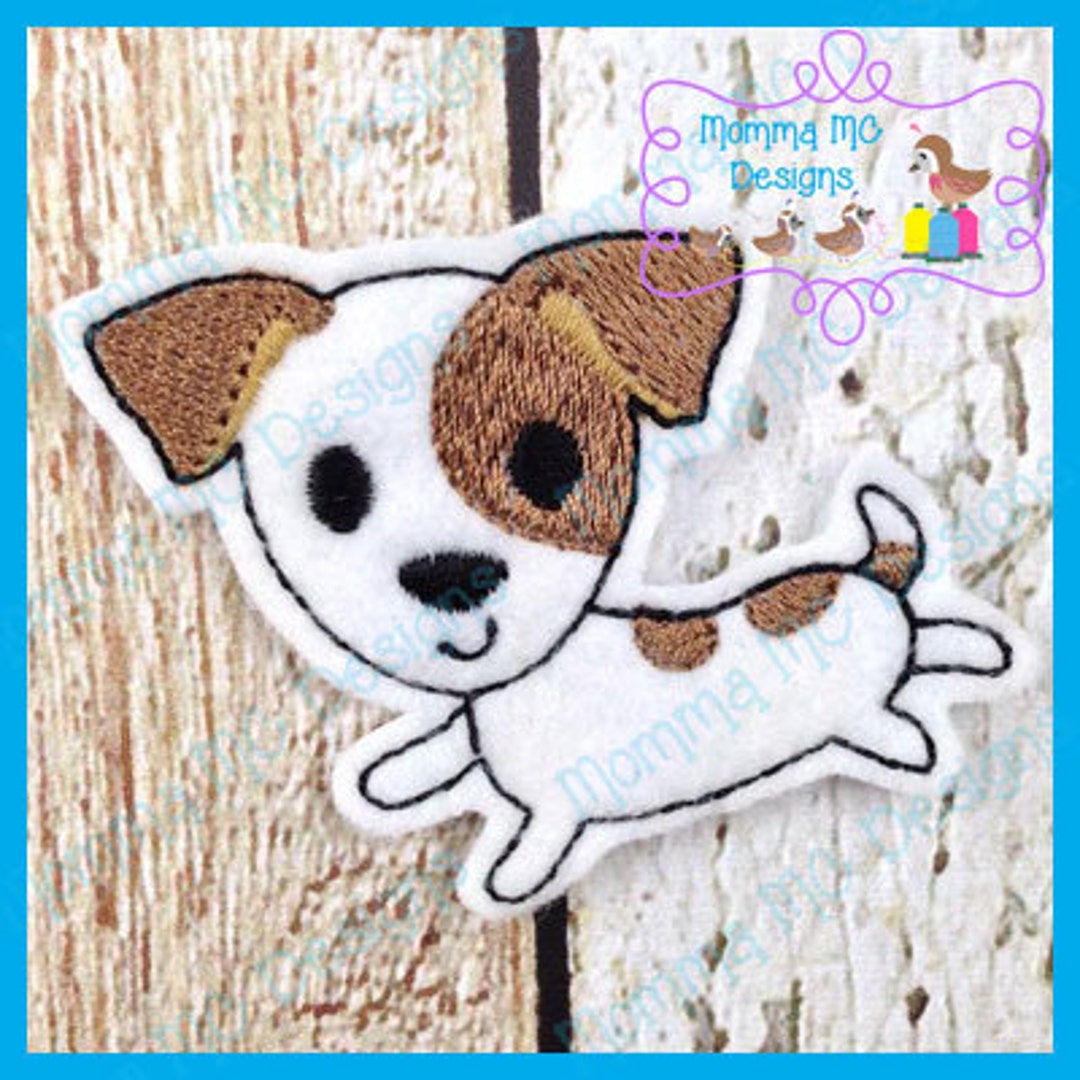 Jack Russell Terrier Feltie Machine Embroidery Design Etsy