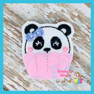 Cupcake Panda Feltie Machine Embroidery Design File