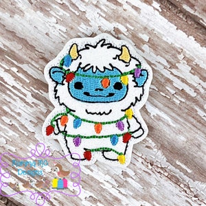 Christmas Lights Yeti Felt Feltie Machine Embroidery Design File