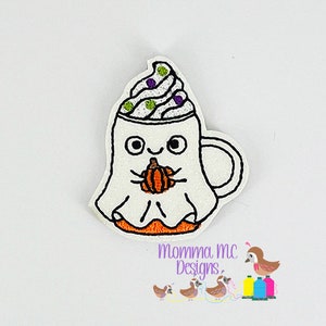 Cute Ghost Mug Halloween Felt Feltie Machine Embroidery Design File