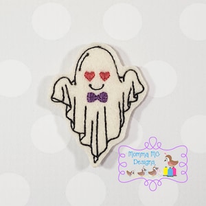 Retro Valentine Love Ghost 3 Felt Feltie Machine Embroidery Design File