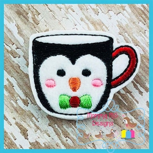 Penguin Mug Felt Feltie Embroidery Design