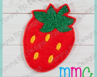 Strawberry Felt Feltie Embroidery Design
