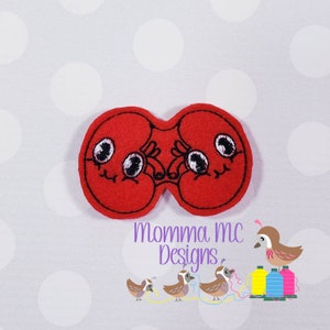 Kidneys Menschliches inneres Organ mit Retro Gesicht Filz Filz Machine Embroidery Design Datei