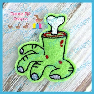 Monster Hand Feltie Machine Embroidery Design