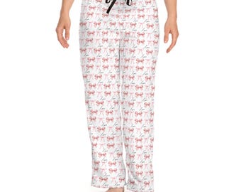 Valentine Women&#39;s Pajama Pants, Love Gift for Her, Comfy Sleepwear, Cute Lounge Pants, Heart Print PJ Bottoms