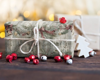 Christmas Wrapping Papers, Santa Delivering Gifts - Festive Holiday Gift Wrap, Xmas Presents, Seasonal Party Supplies, Decorative Paper