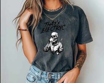 Electric Skeleton Coffee T-Shirt: Funny Halloween Graphic Tee