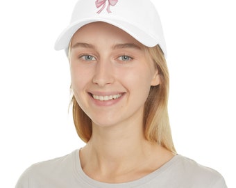 Cherry Pink Coquette Bow Hat: Women's Cotton Baseball Cap