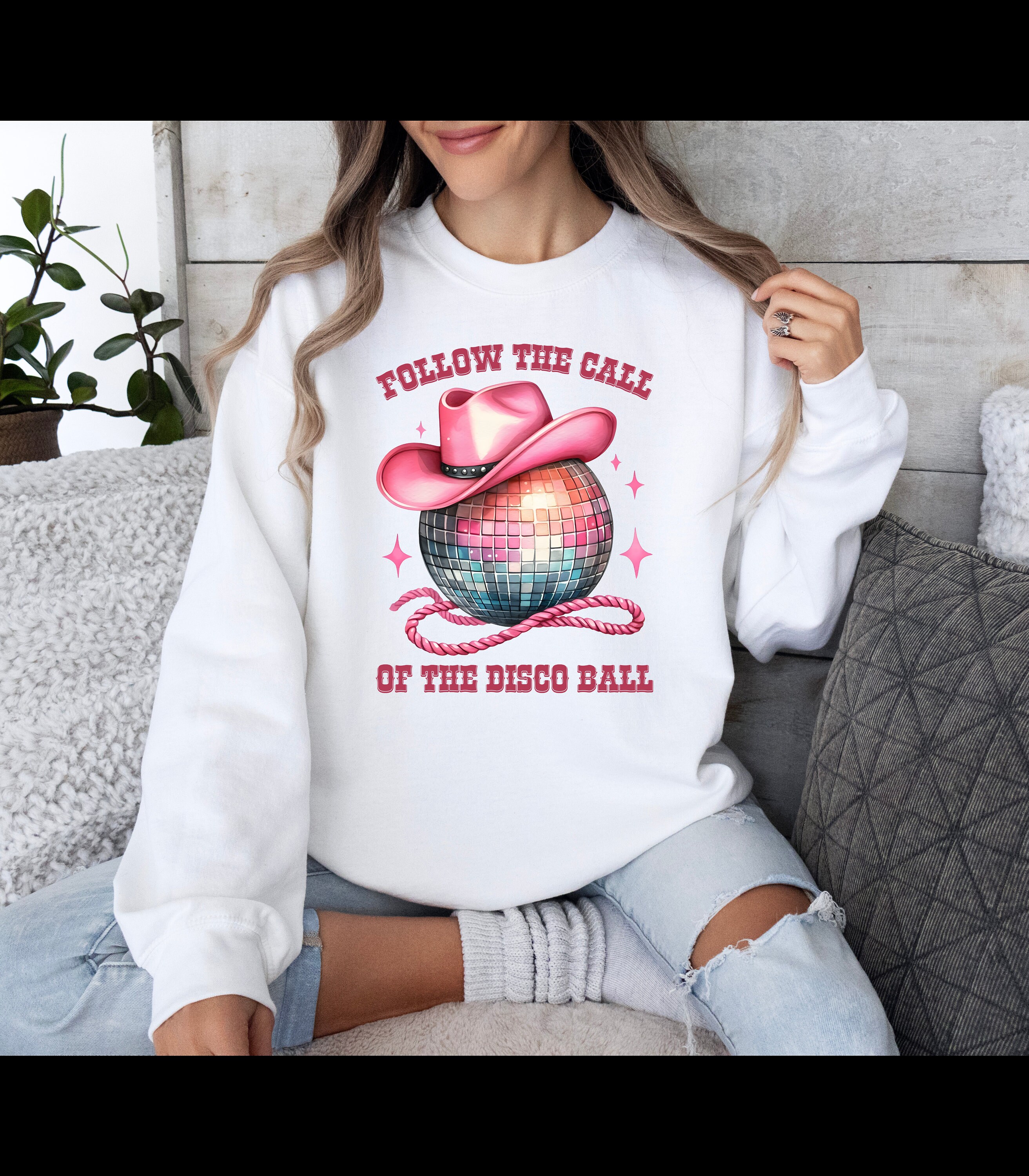 Disco Ball Sweatshirt, Bachelorette Crewneck, Girl Swag Jumper, Dance Party Pullover, Fun Night Outwear, Music Festival Top