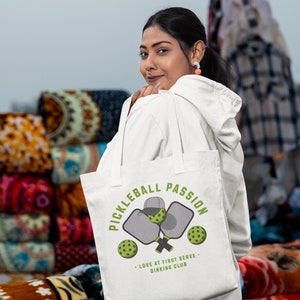Pickle Ball Tote Bag for Dinking Club, Pickleball Organizer, Club Gear Bag, Sports Tote, Pickleball Gift