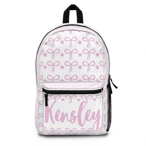 Sac à dos coquette personnalisé, sac à dos monogramme, sac prénom personnalisé, sac de voyage chic, sac à dos pour adolescente, cartable élégant