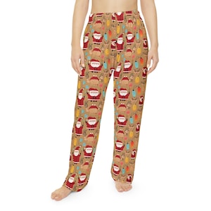 Santa Reindeer Christmas Pajamas Set, Trendy Pants, Women&#39;s Holiday Gift, Festive Sleepwear