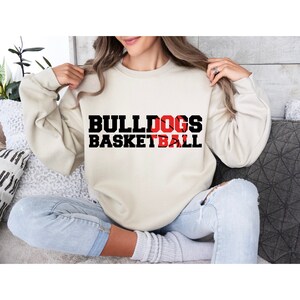 Bulldog Basketball Sweatshirt - Unisex Crewneck Jumper, Dog Lover Gift, Athletic Team Fan Apparel, Sports Fan Clothing, College Basketball