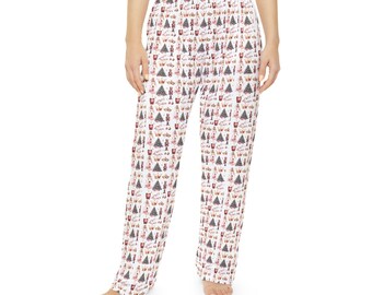 Christmas Coquette Pajama Bottoms, Holiday Lounge Pants for Women, Festive Sleepwear, Red Plaid PJ Bottoms, Winter Gift