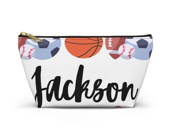 Personalized Sports Accessory Bag for Boys, Custom Name Gym Bag, Kids Sports Duffel Bag, Sports Gear Organizer